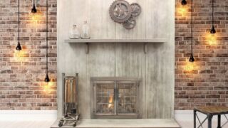 Industrial Black Metal Shelf Mantel Industrial Black Metal Shelf Mantel