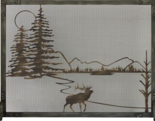 Old World Scene Fireplace Screen Old World Scene Fireplace Screen