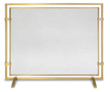 Sinclair Single Panel Brass Fireplace Screen Sinclair Single Panel Brass Fireplace Screen