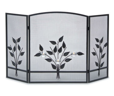 Three Tea Light Tri Panel Fireplace Screen Three Tea Light Tri Panel Fireplace Screen