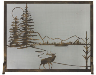 Traditional Fireplace Screen Montana Scene Traditional Fireplace Screen Montana Scene