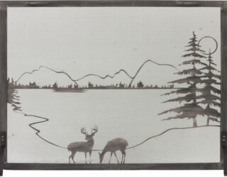 Traditional Fireplace Screen Whitetail Scene Traditional Fireplace Screen Whitetail Scene