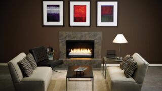 Loft Vent Free Fireplace VFL28 with White Glass Loft Vent Free Fireplace VFL28 with White Glass