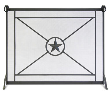 Western Star Single Panel Black Fireplace Screen Western Star Single Panel Black Fireplace Screen