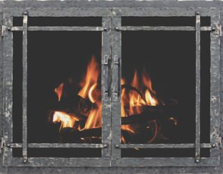 Aged Iron Door with Rustic Window Pane in Clear Natural Aged Iron Door with Rustic Window Pane in Clear Natural