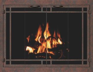 Inset Door with Rust Patina and Window Pane Inset Door with Rust Patina and Window Pane