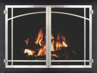Inset Door in Textured Black with Brushed nickel Frame and Window Pane Inset Door in Textured Black with Brushed nickel Frame and Window Pane