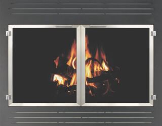 Inset Zero Clearance Reface in Textured Black with Brushed Nickel Trim and 1515 Louvers Inset Zero Clearance Reface in Textured Black with Brushed Nickel Trim and 1515 Louvers