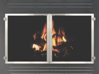 Inset Zero Clearance Reface in Textured Black with Brushed Nickel Trim and 1515 Louvers Inset Zero Clearance Reface in Textured Black with Brushed Nickel Trim and 1515 Louvers