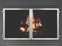 Inset Zero Clearance Reface in Textured Black with Brushed Nickel Trim and 1515 Louvers Inset Zero Clearance Reface in Textured Black with Brushed Nickel Trim and 1515 Louvers