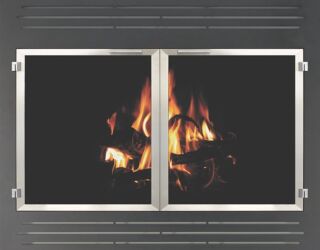 Inset Zero Clearance Reface in Textured Black with Brushed Nickel Trim and 1515 Louvers Inset Zero Clearance Reface in Textured Black with Brushed Nickel Trim and 1515 Louvers