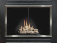 Nolita Zero Clearance in Textured Black with Brite Nickel Frame and 1515 Louvers Nolita Zero Clearance in Textured Black with Brite Nickel Frame and 1515 Louvers