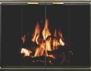 Original Door in Textured Black with Brass Trim Original Door in Textured Black with Brass Trim