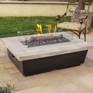 Contempo Rectangle Fire Table in Silver Pine Contempo Rectangle Fire Table in Silver Pine