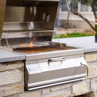 Firemagic Outdoor Kitchen with the 12-SC01C-A Charcoal Grill Firemagic Outdoor Kitchen