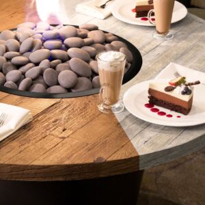 Reclaimed Wood Cosmo Round Fire Table Reclaimed Wood Cosmo Round Fire Table