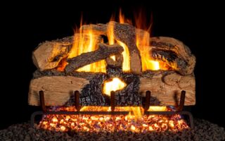 Charred Evergreen Split Oak with G52 Burner Charred Evergreen Split Oak with G52 Burner